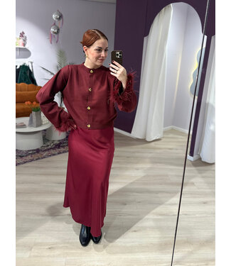 SARAH - Skirt satin bordeaux