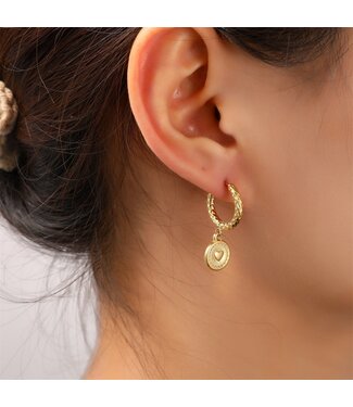 Day&Eve Day&Eve earring heart coin hoop