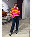 LIZZY - Sweater striped fuchsia