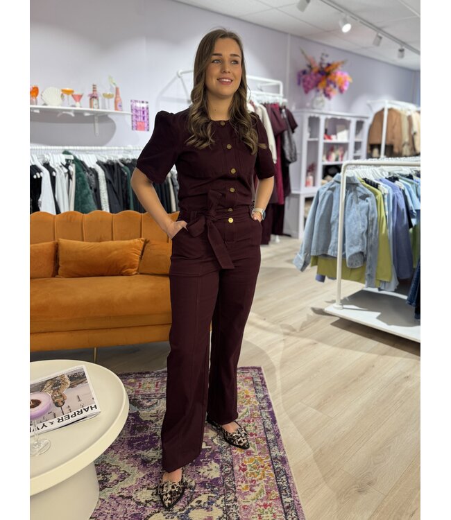 YAEL - Jumpsuit wine red