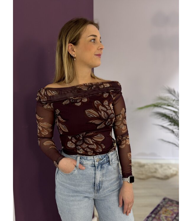 JENNY - Long sleeve wine red