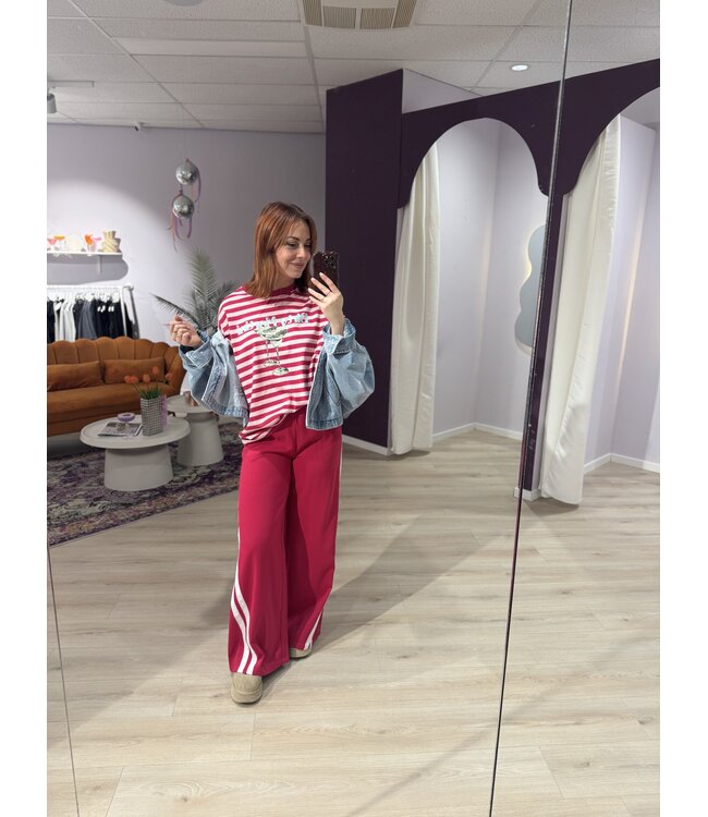 LOUI - Shirt oversized fit striped pink