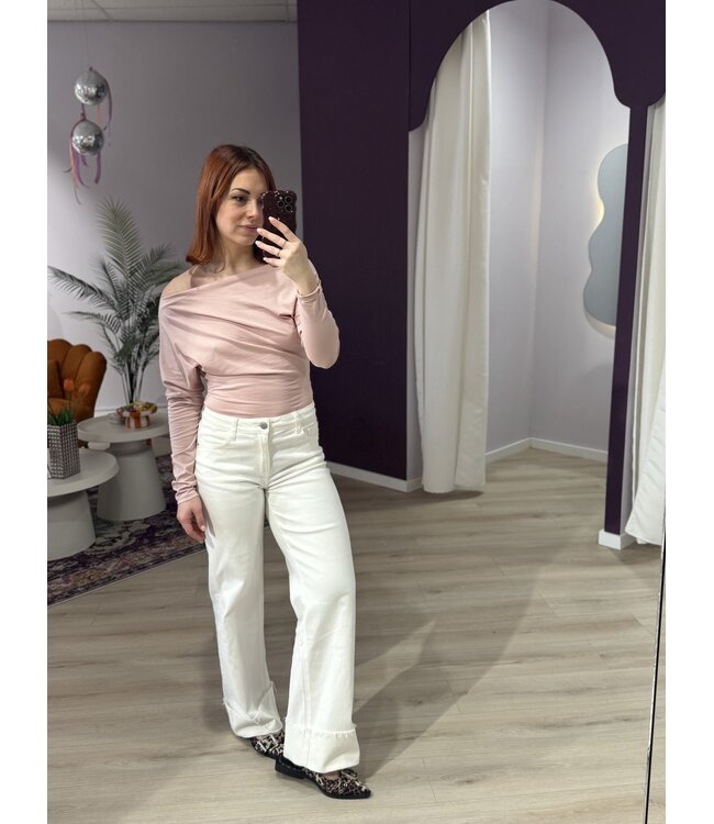 CHLOE - Off shoulder longsleeve pink