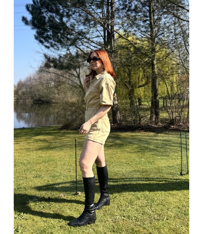 KATE - Playsuit denim camel