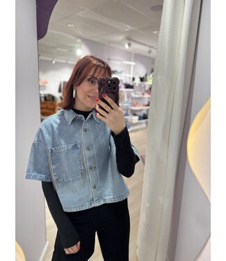 Refined Department ADELINE - Blouse denim fringe