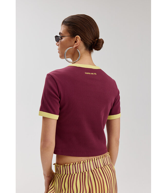 SOMBRA - Top cropped cassis