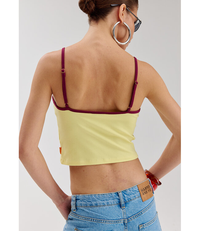 CALLY - Top cropped soft yellow