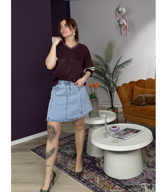 DAGMAR - Jersey tee wine red