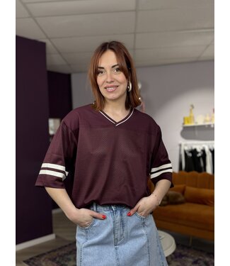 Catwalk Junkie DAGMAR - Jersey tee wine red
