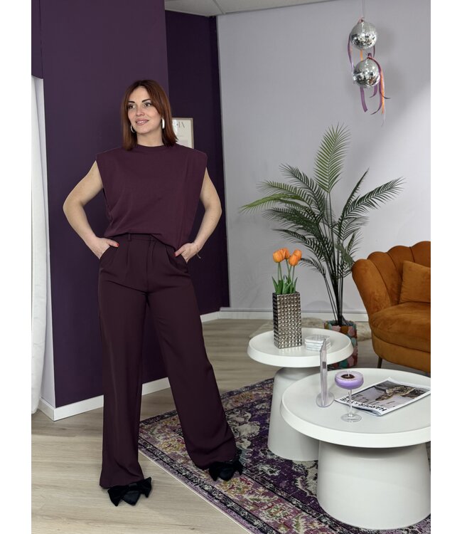JULIA - Pantalon wine red