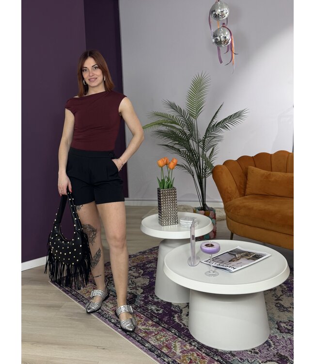 RACHEL - Off shoulder top bordeaux