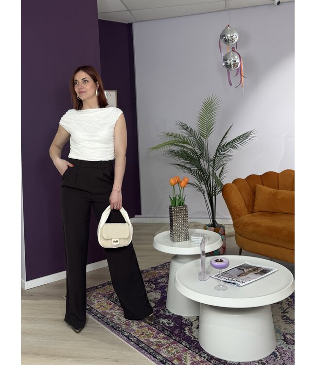 JULIA - Pantalon chocolate brown
