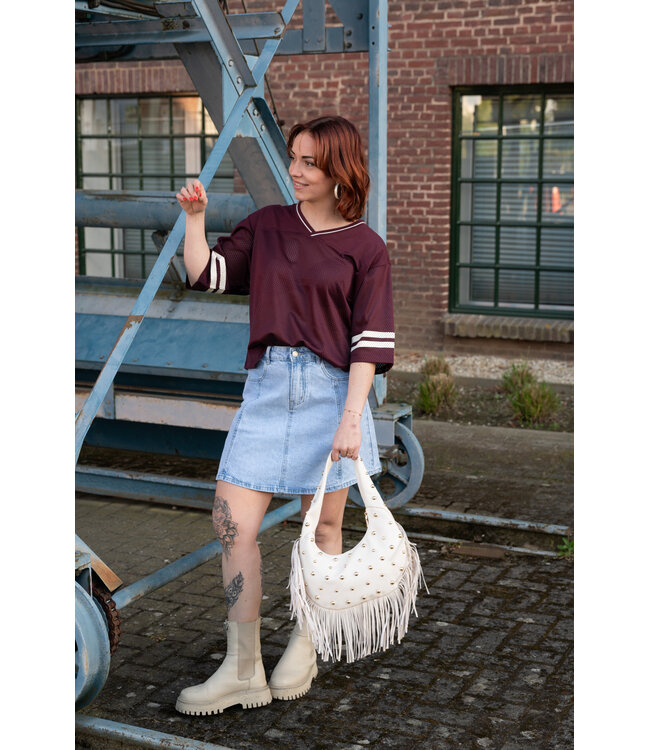 DAGMAR - Jersey tee wine red