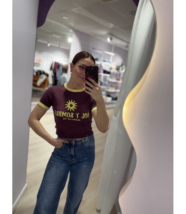 SOMBRA - Top cropped cassis