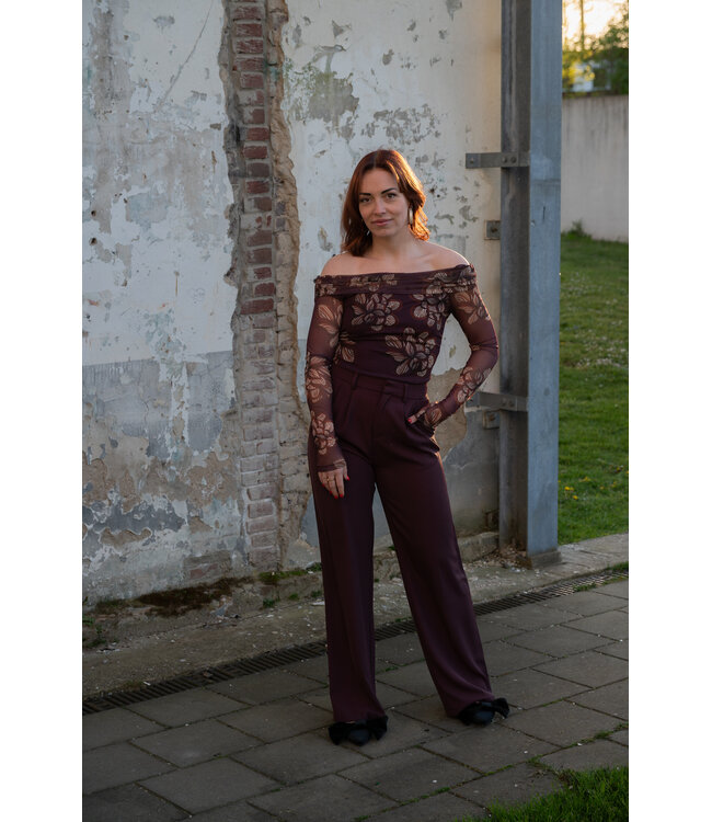 JENNY - Long sleeve wine red