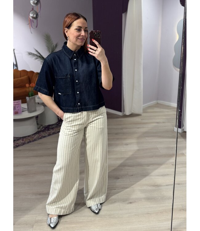 MAAN - Blouse denim dark blue