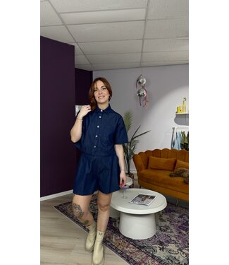 Refined Department CINDY - Shorts denim dark blue