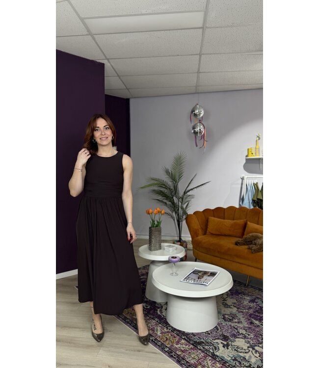 GINEA - Dress chocolate brown