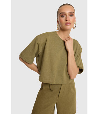 Refined Department ANGIE - Oversized cropped top army green