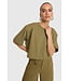ANGIE - Oversized cropped top army green
