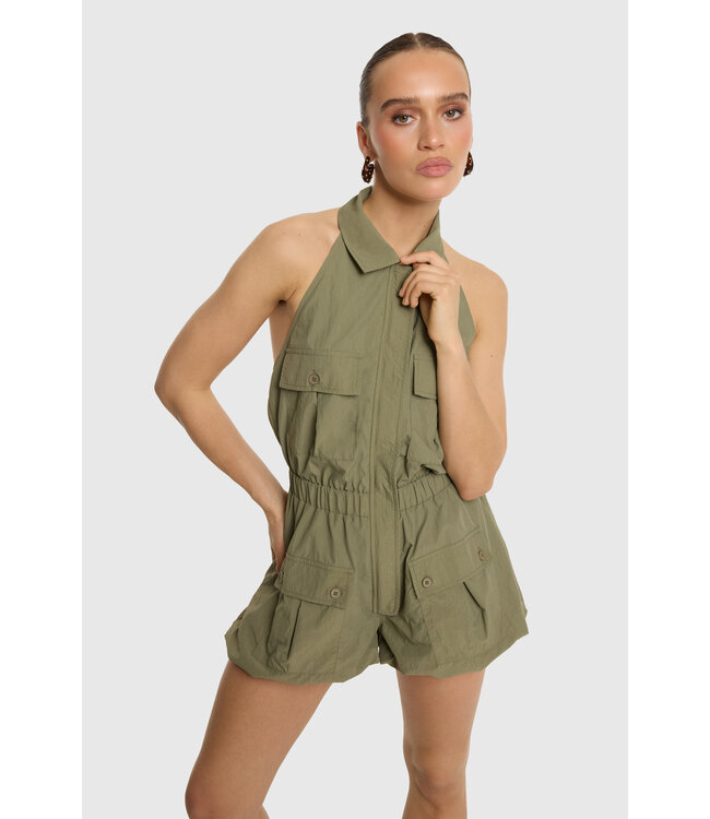 REMI - Playsuit army green