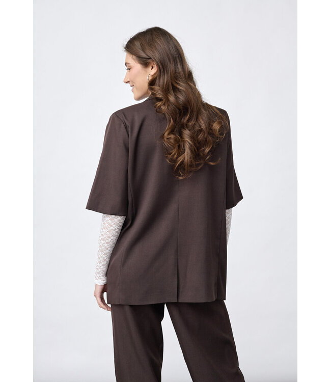 VIKSA - Blazer shortsleeve brown