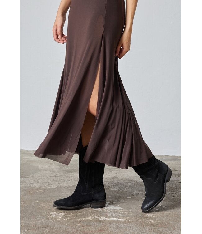 VEGIA - Dress chocolate brown