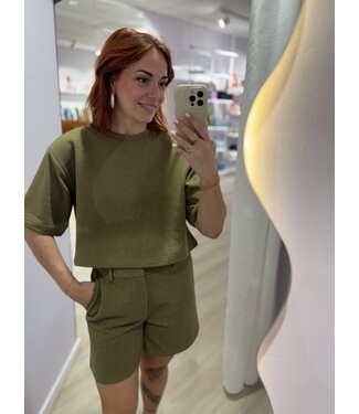 Refined Department ANGIE - Oversized cropped top army green