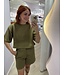 ANGIE - Oversized cropped top army green