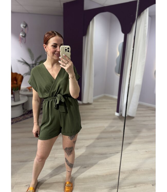 ISLA - Playsuit army green
