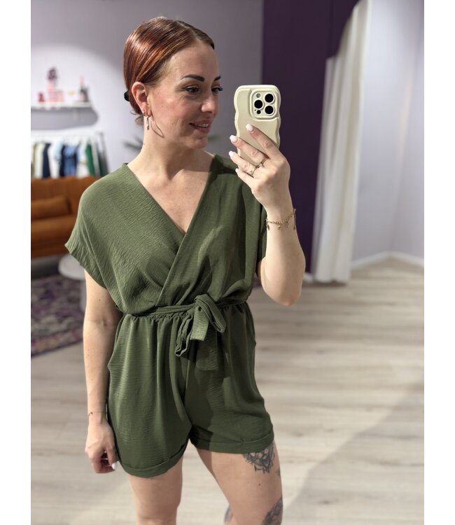 ISLA - Playsuit army green