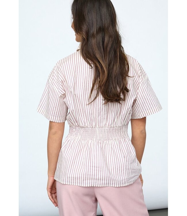 VIGGE - Blouse pink striped