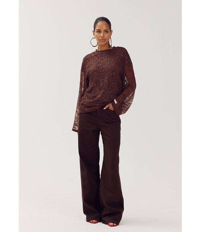 ELANA - Longsleeve chocolate brown