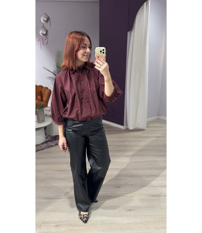 GIFA - Blouse bordeaux red