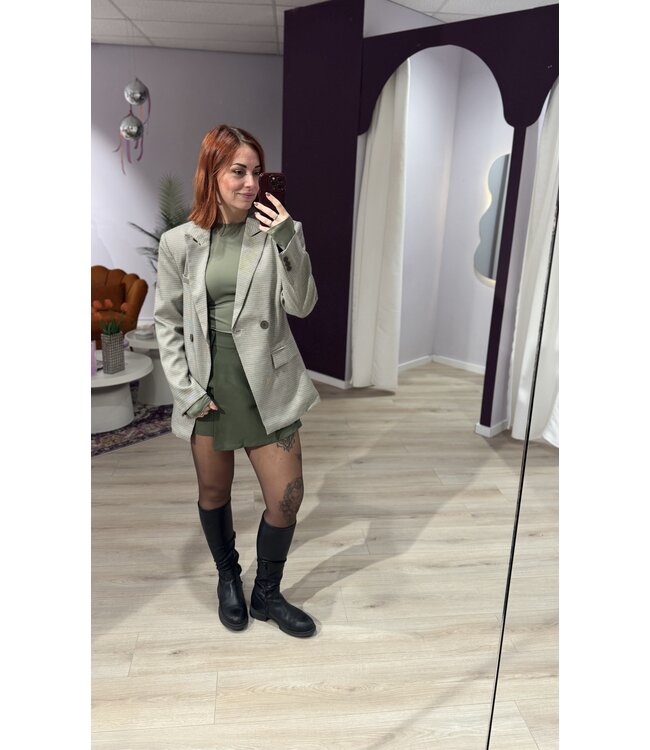 LENA - Blazer check beige