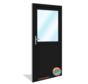 - Antraciet half glas deur