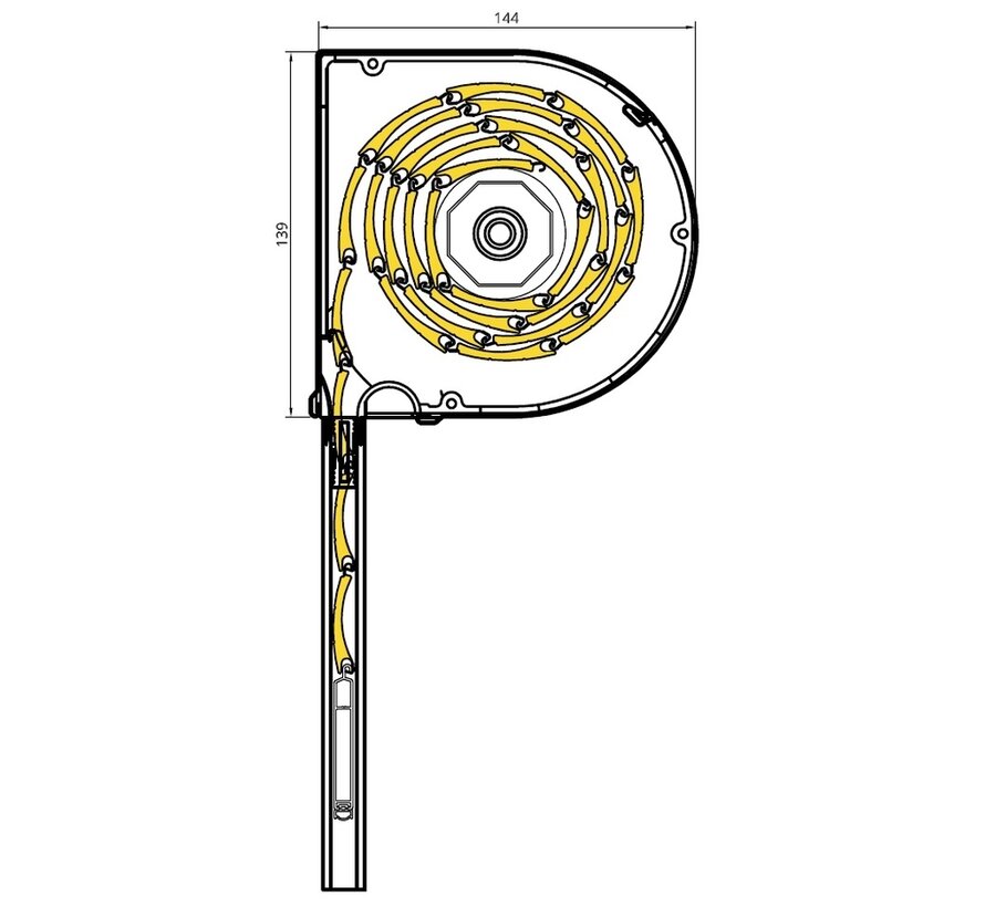 Drutex voorgemonteerde rolluik ronde doos