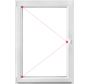 Draai kiep raam 90x105 Intrek (Verdiept)