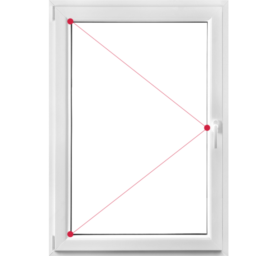 Draai kiep raam 90x105 Intrek (Verdiept)