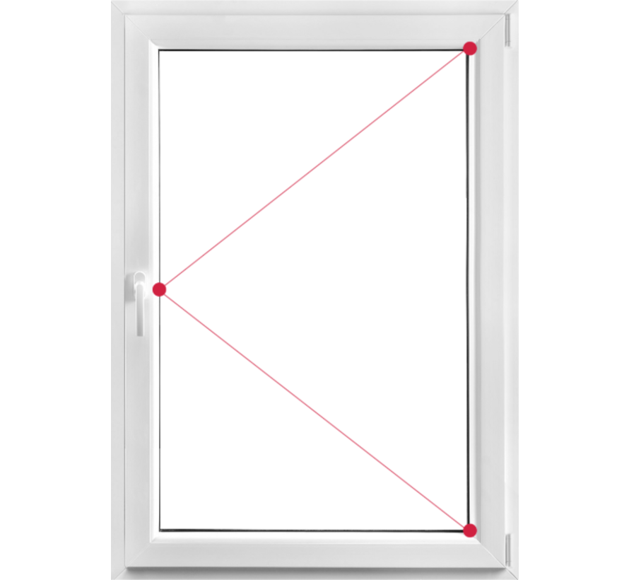 Draai kiep raam 90x105 Intrek (Verdiept)
