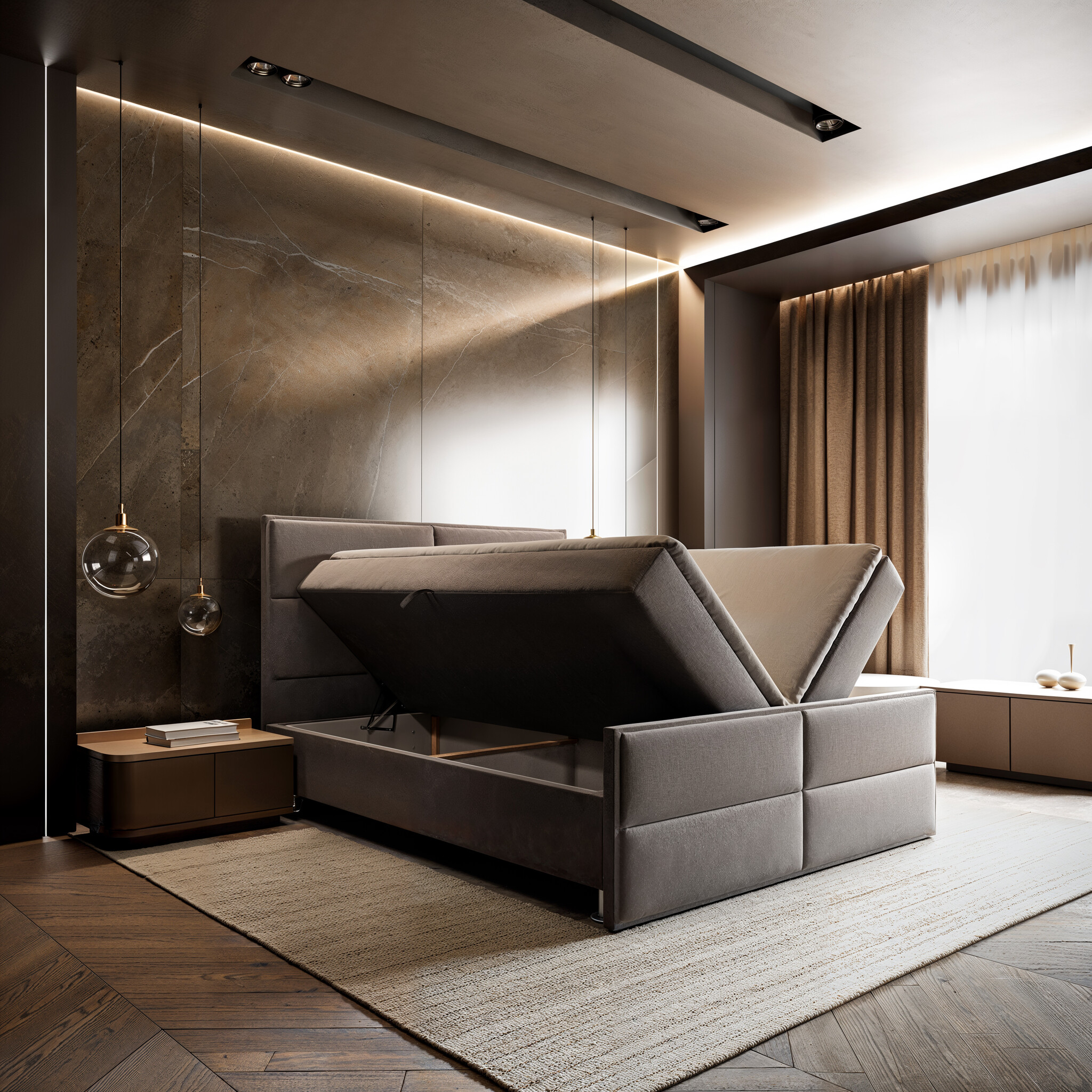 Boxspring met opbergruimte Dallas