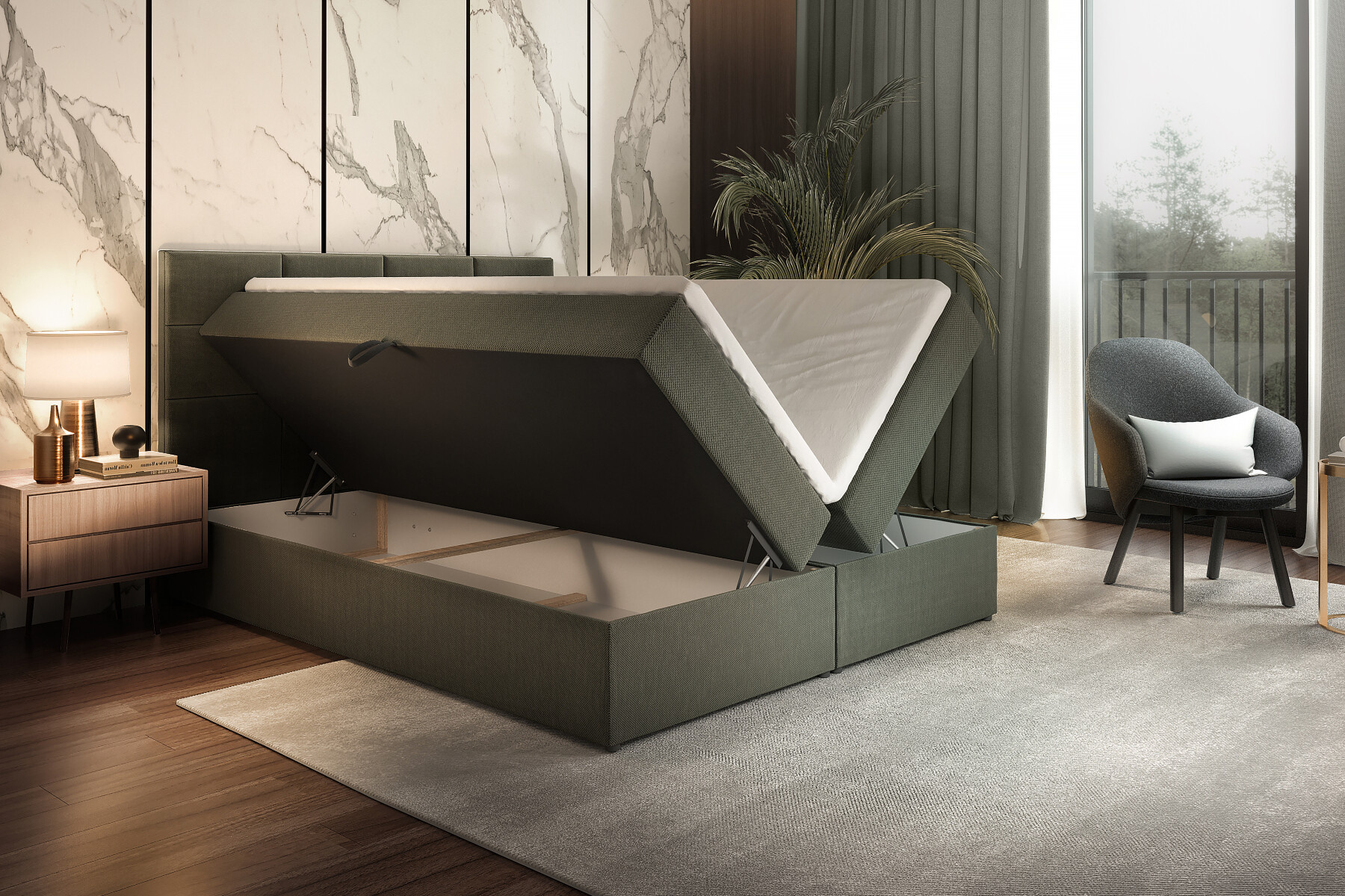 Boxspring met opbergruimte Rome
