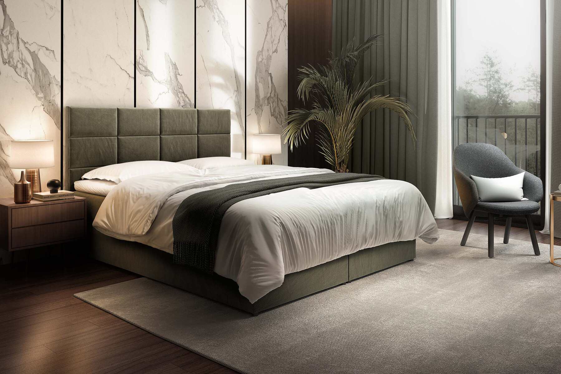 Vlakke boxspring Rome