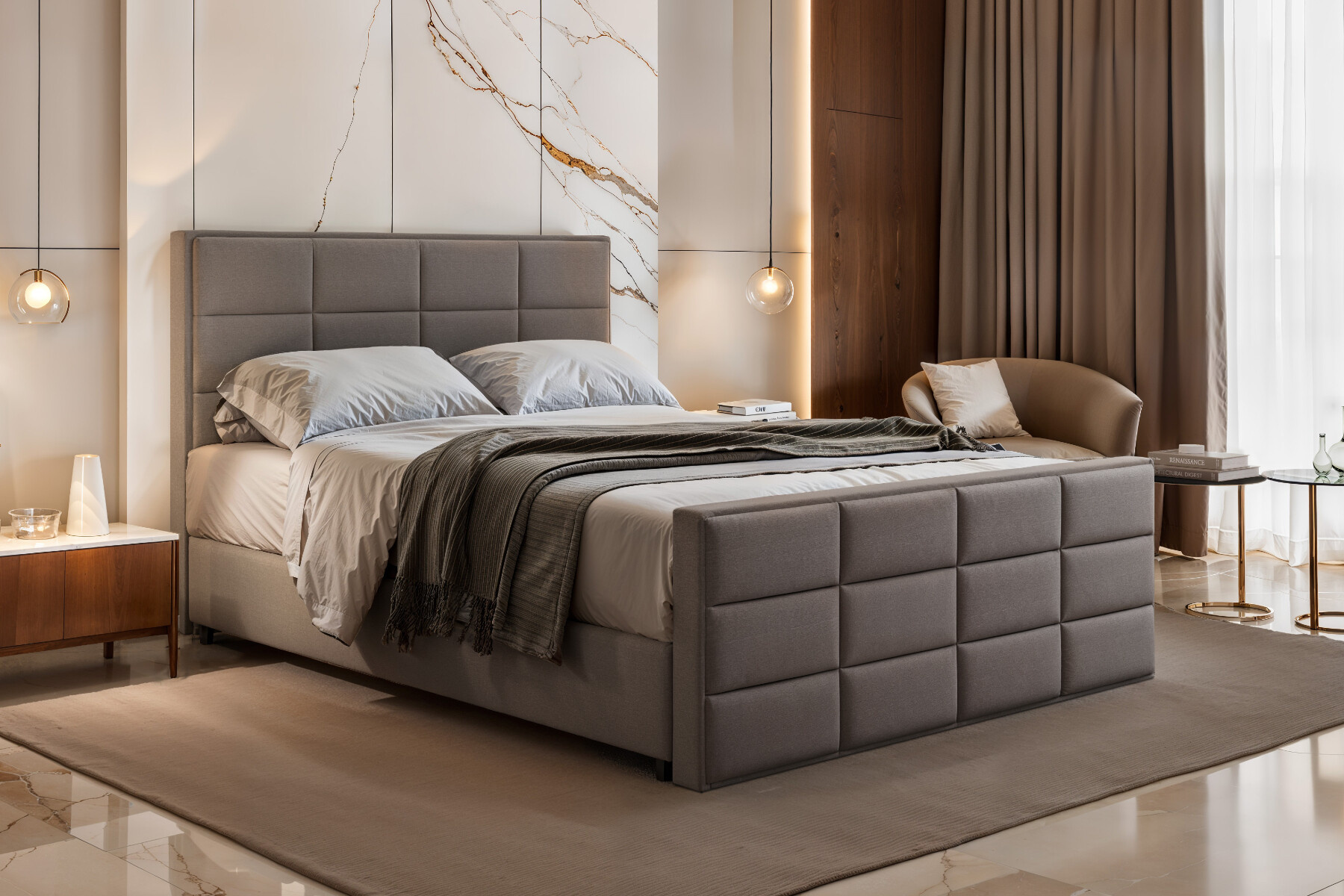 Vlakke boxspring Bari