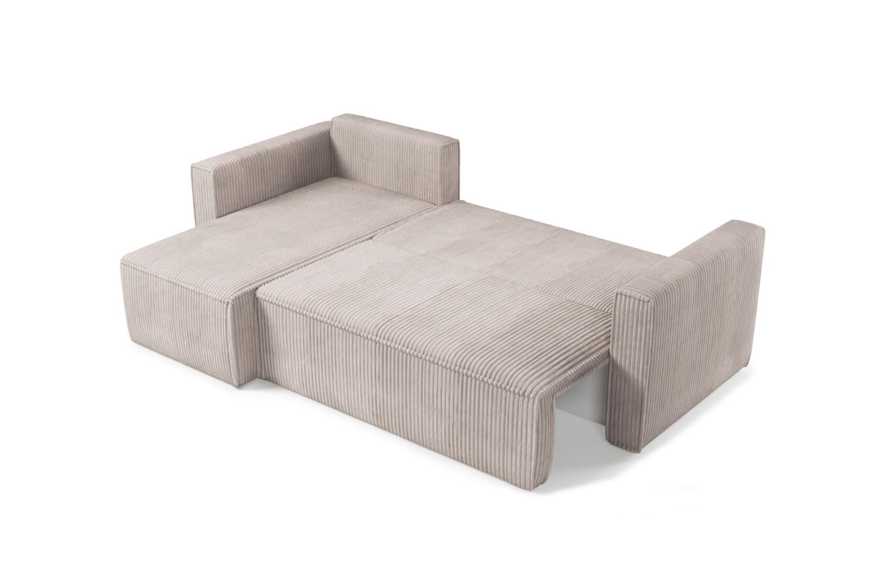 Elba - 3-zits slaapbank met chaise longue en opbergruimte