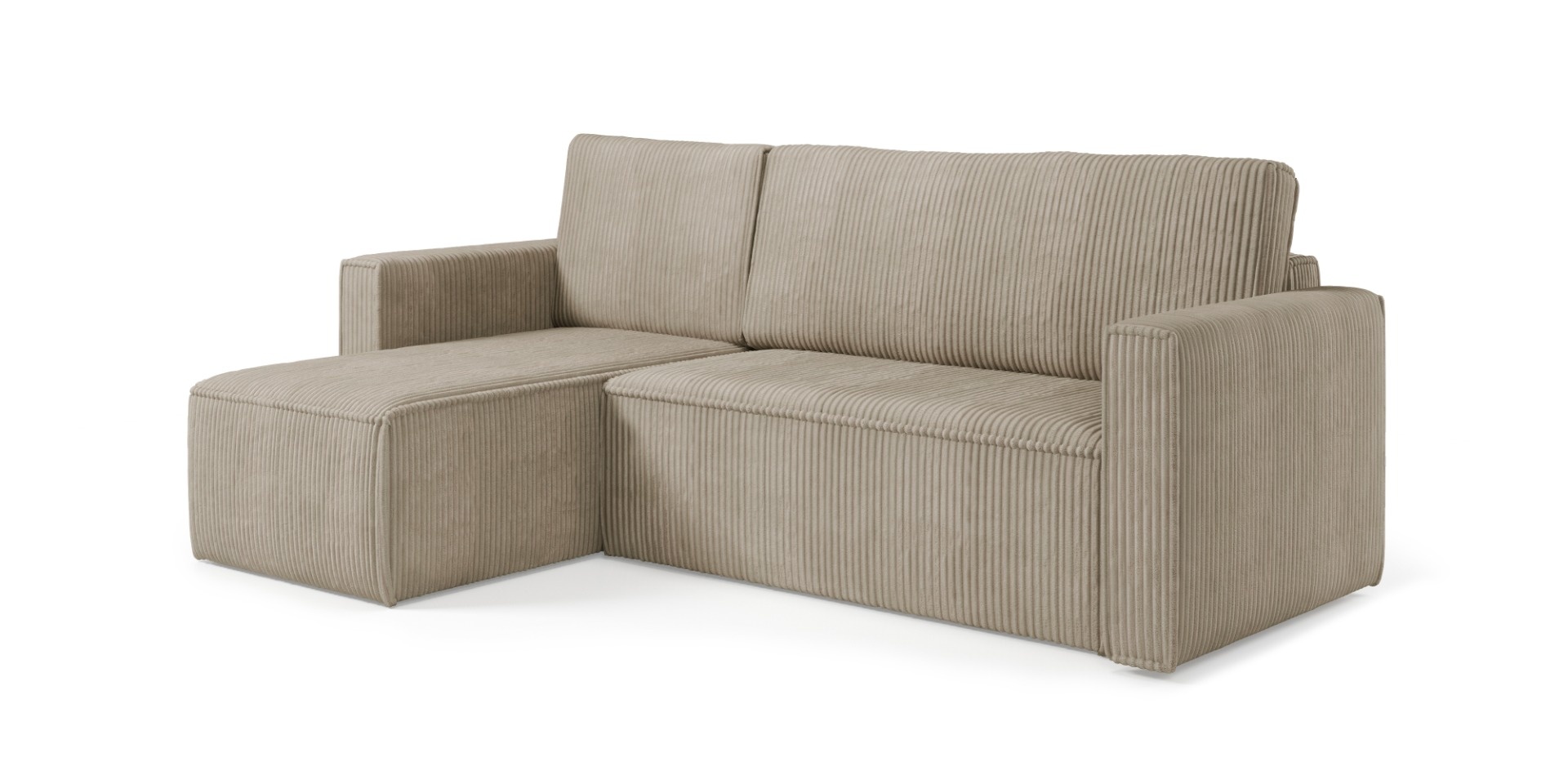 Elba - 3-zits slaapbank met chaise longue en opbergruimte