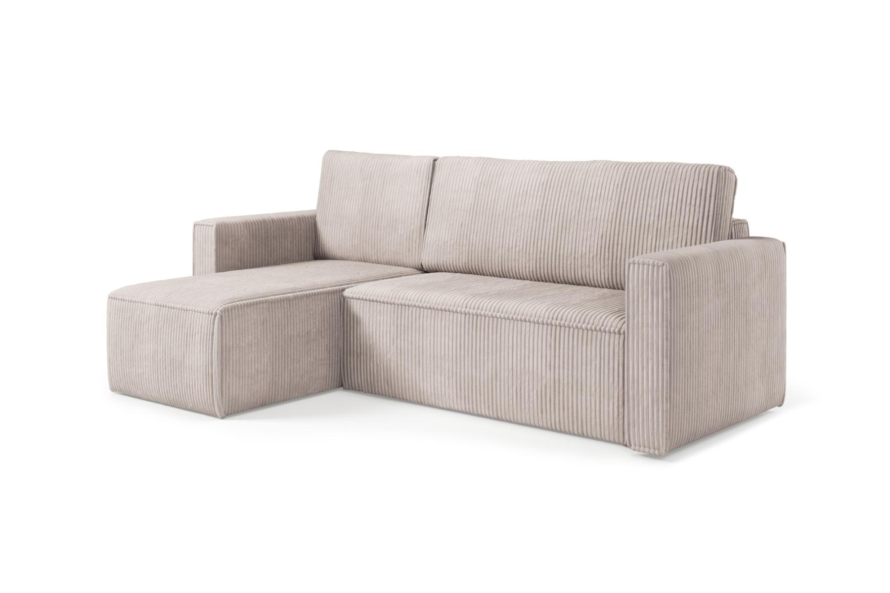 Elba - 3-zits slaapbank met chaise longue en opbergruimte