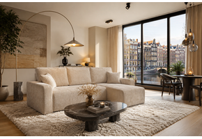 Capri - 3 zits slaapbank met Chaise lounge en opbergruimte