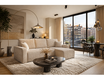 Capri - 3 zits slaapbank met Chaise lounge en opbergruimte