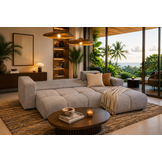 Hoekslaapbank met chaise longue en opbergruimte rechts – Bali